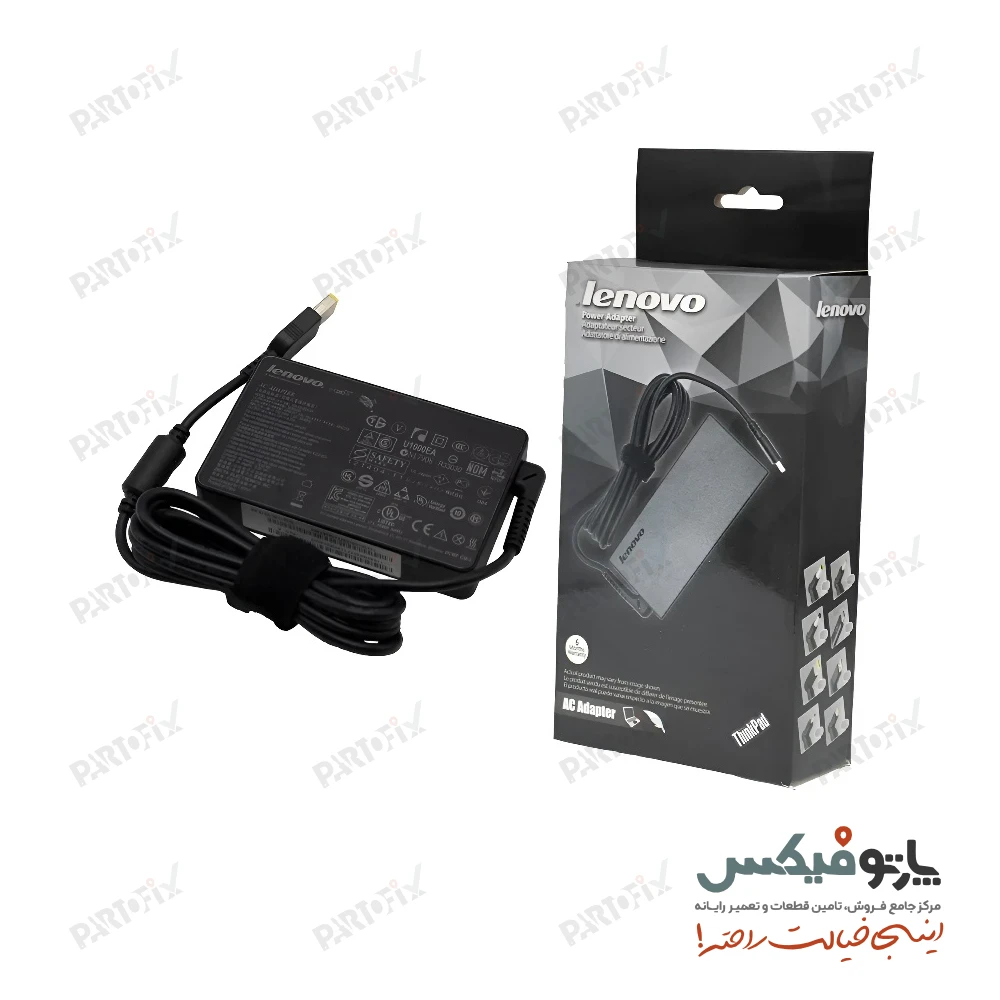 شارژر اورجینال لپ تاپ لنوو 20 ولت 3.25 آمپر 65 وات کانکتور USB اسلیم